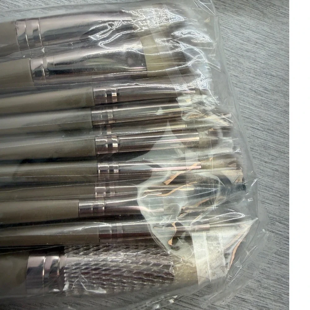 54pc Makeup Brush and Sponge Set‎ with Spa Headband Taupe Brown All in 1 Kit